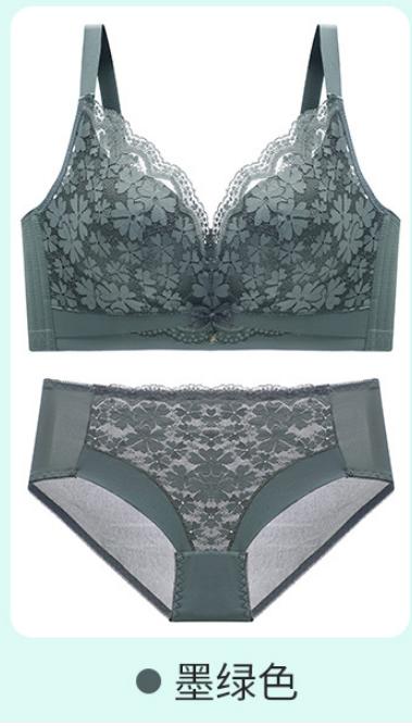 会呼吸的空气杯蕾丝文胸，法式蕾丝花面上薄下厚调整型美胸无钢圈内衣，贴身舒适透气上托聚拢文胸套装XT-3688 商品图11
