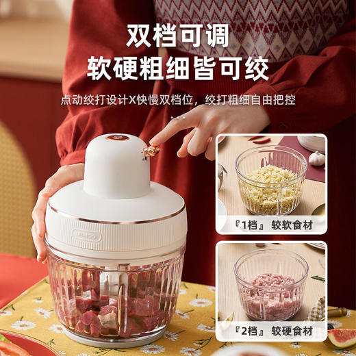 【8秒速成绞肉】七彩叮当绞肉一体式下沉头两档调速点动绞打可拆卸清洗2L大容量 商品图2