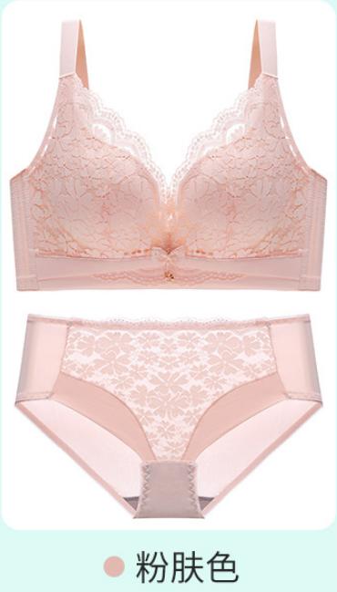 会呼吸的空气杯蕾丝文胸，法式蕾丝花面上薄下厚调整型美胸无钢圈内衣，贴身舒适透气上托聚拢文胸套装XT-3688 商品图7