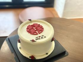 领证订婚喜字翻糖奶油蛋糕