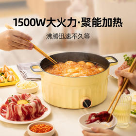 朋森多功能电火锅家用大容量一体锅电热火锅专用蒸煮煎炒烤电煮锅1500w大功率加热快