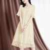 优雅温柔，短袖中长款桑蚕丝连衣裙SM-82297507 商品缩略图0