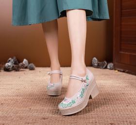 DLCT-T8806 民族风优雅气质内增高坡跟绣花布鞋