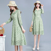 WE- AH22A1205 碎花连衣裙女中长款2022春装新款修身大码长袖气质优雅时尚A字裙 商品缩略图3