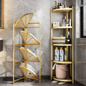 免安装一秒折叠卫生间置物架浴室三角架落地多层瑟缩洗手间收纳架