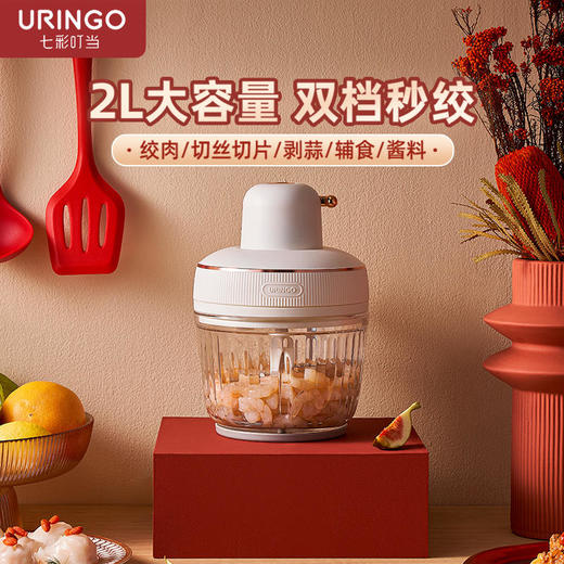 【8秒速成绞肉】七彩叮当绞肉一体式下沉头两档调速点动绞打可拆卸清洗2L大容量 商品图1