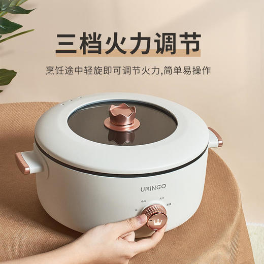 七彩叮当多功能电煮锅小型炒锅不粘锅内胆煎炒蒸煮焖涮炖一锅多用（送木铲） 商品图5