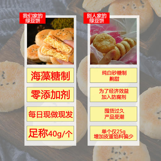 现做现发 正宗的潮汕惠来绿豆饼 海藻糖制作不齁甜 320g*2条 商品图3