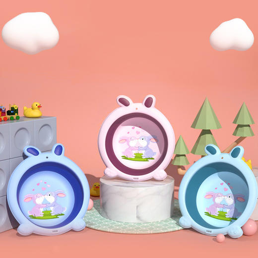 [两个装] 折叠婴儿脸盆便携儿童脸盆宝宝硅胶可折叠洗脸盆户外卡通洗PP洗脚 商品图6