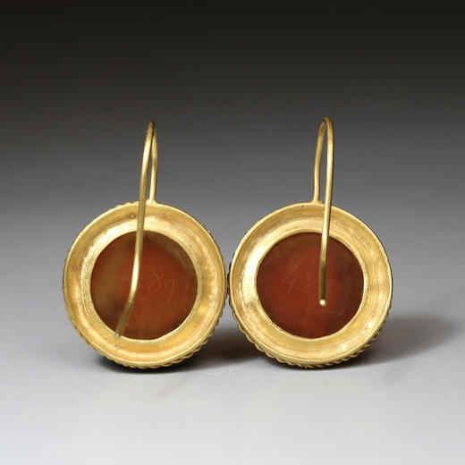 1880年代玛瑙Cameo双姝耳环 商品图4