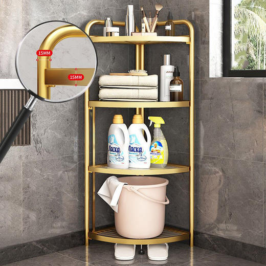 免安装一秒折叠卫生间置物架浴室三角架落地多层瑟缩洗手间收纳架 商品图8