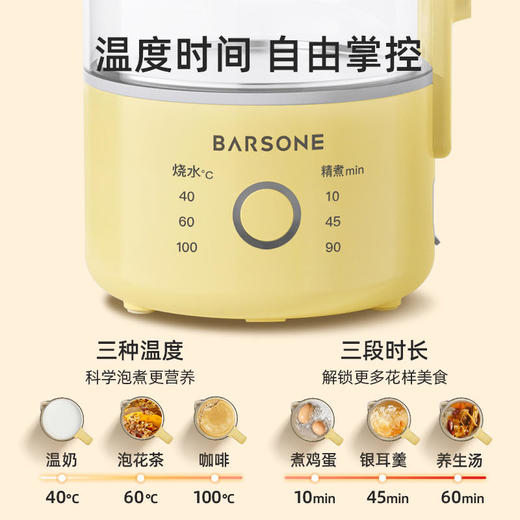 【高价比】朋森办公室养生壶小型迷你煮茶器家用多功能mini烧水花茶养生杯多档恒温精煮8小时智能保温食品级材质 商品图2