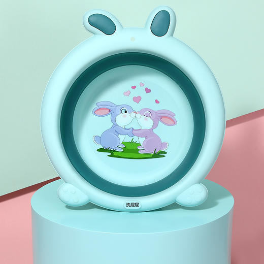 [两个装] 折叠婴儿脸盆便携儿童脸盆宝宝硅胶可折叠洗脸盆户外卡通洗PP洗脚 商品图4