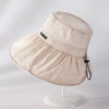 韩国轻薄透气抽绳大沿帽纯色百搭后开叉可折叠太阳帽  JC-1627 商品缩略图6