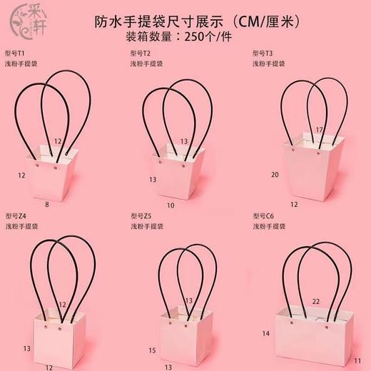 【粉色/牛皮色】牛皮纸防水手提袋/梯形提袋/长方形提袋（10个/包） 商品图3