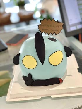 奥特曼球形半翻糖蛋糕