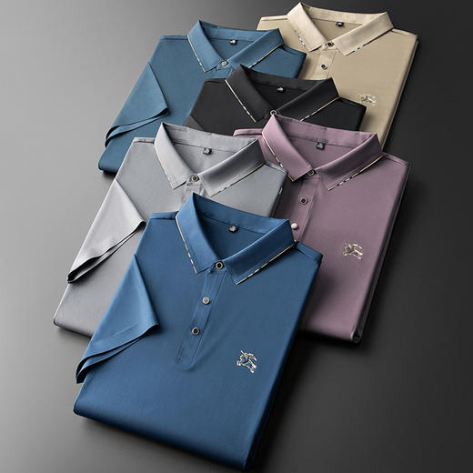 男士POLO衫无痕短袖T恤中年爸爸装商务休闲免烫翻领上衣夏装   MD-82112* 商品图1