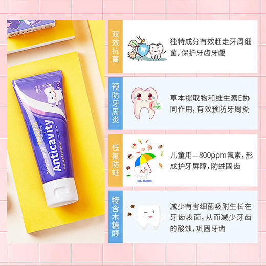 台湾齿研堂含氟儿童牙膏80g草莓葡萄口味可选【XPQ】 商品图5