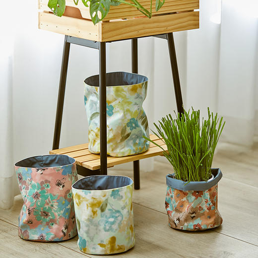 蔷薇桌面防水花盆套杂物收纳筐 商品图0