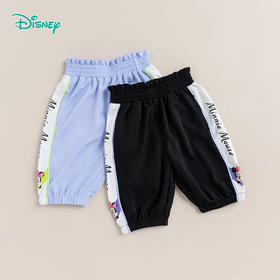 迪士尼夏季新品男女童米妮七分裤休闲短裤