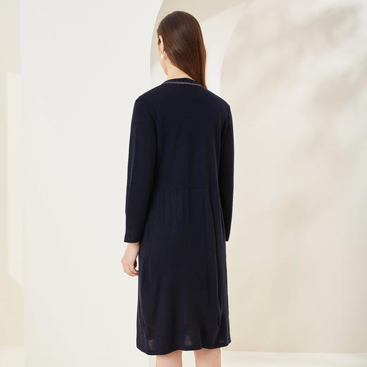 [MA8B9]瑟俪2022年春上新 针织假两件套优雅拼接连衣裙 商品图1