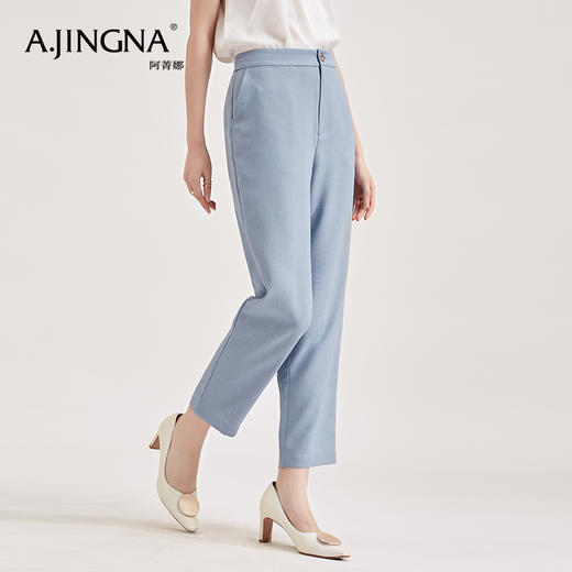 【特价不退换】阿菁娜休闲职业直筒宽松高腰西裤百搭显瘦通勤直筒裤A27C210035 商品图2