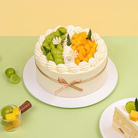 【动物奶油蛋糕，100%新鲜水果】新品--鲜果双萃2磅蛋糕，免费送货