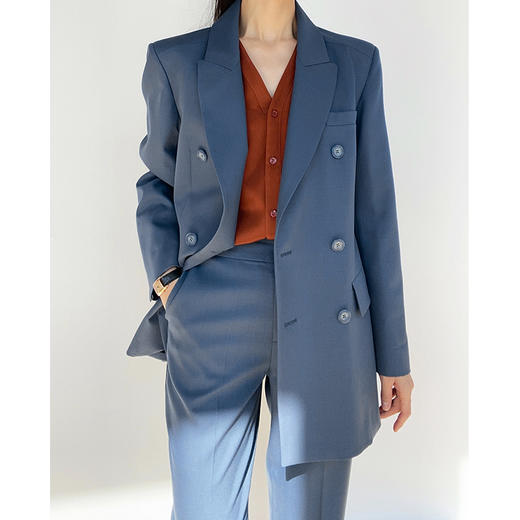 “新女绅士”通勤简约羊毛料西装西裤套装 商品图10