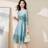 剩S/L/XL 米思阳2026春季新款温柔淑女大摆连衣裙勾花镂空优雅蕾丝裙0077 商品缩略图1
