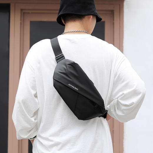 皮卡诺腰包6020男包新款时尚斜挎包男士休闲大容量单肩包牛津布户外潮流胸包男 商品图0