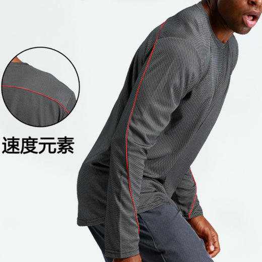 运动健身速干长袖男宽松透气户外篮球跑步运动t恤djh09 商品图0