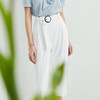 EITIE爱特爱夏季新款时尚通勤简约显瘦高腰白色哈伦休闲裤女B2205904 商品缩略图1