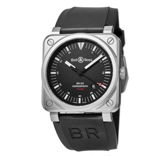 Bell & Ross 柏莱士 AVIATION系列 BR0392-HOR-BLC/SRB 男士腕表 商品图1