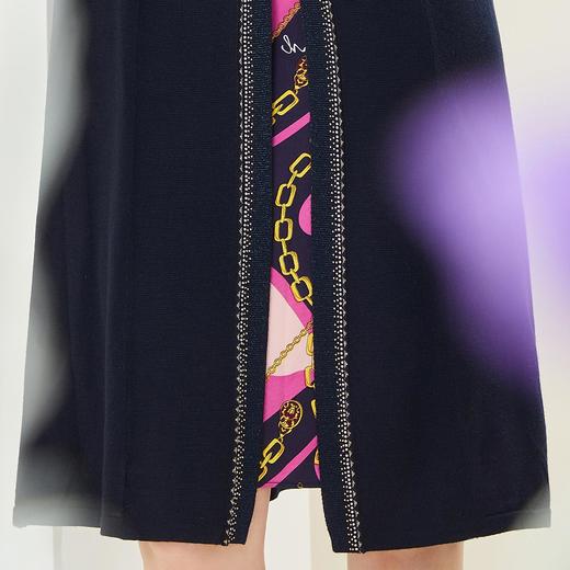 [MA8B9]瑟俪2022年春上新 针织假两件套优雅拼接连衣裙 商品图5