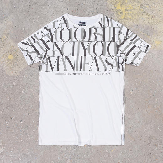 AJ 春夏新款 正面双色字母 圆领短袖T恤 Z-8673 商品图7