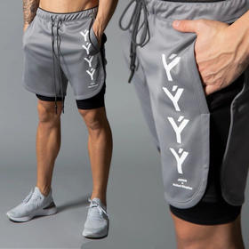 运动短裤男夏跑步弹力训练透气速干网眼篮球裤防走光双层健身短裤djh24