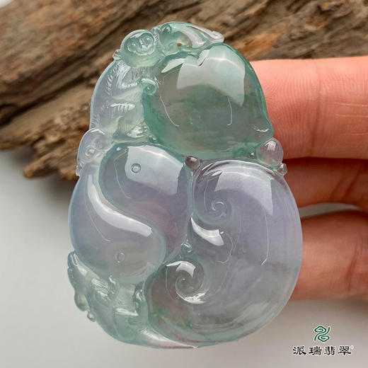派瑞翡翠 翡翠挂件 糯冰种 飘花 商品图2
