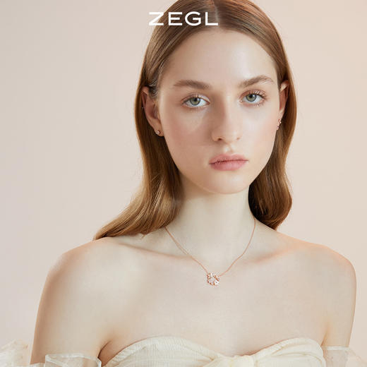 ZEGL设计师裙饰box系列925纯银花朵项链女轻奢小众贝壳蝴蝶锁骨链 商品图2