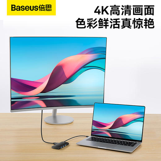 倍思 轻享系列 五合一 HUB扩展坞(HDMI+USB3.0*3+PD） 商品图6
