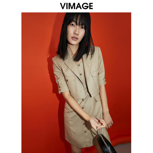 VIMAGE纬漫纪夏季新款简约吊带连衣裙V1707319 商品图0