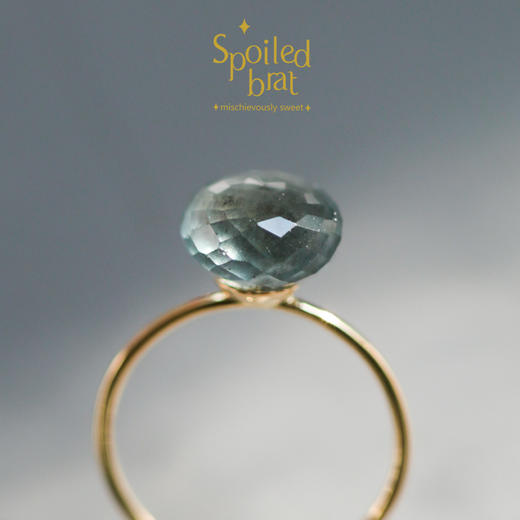 SpoiledBrat Jewelry18k金苔藓海蓝宝戒指 商品图0