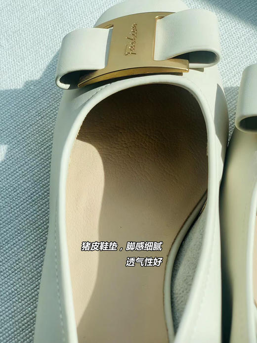 【百图lulu定制】【芭蕾舞者】蝴蝶单鞋  浅口 方圆头中跟鞋 进口超纤皮质 柔软轻便 商品图12