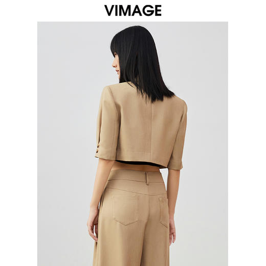 VIMAGE纬漫纪夏季新款帅气时尚纯色上衣休闲短外套女V1703317 商品图4