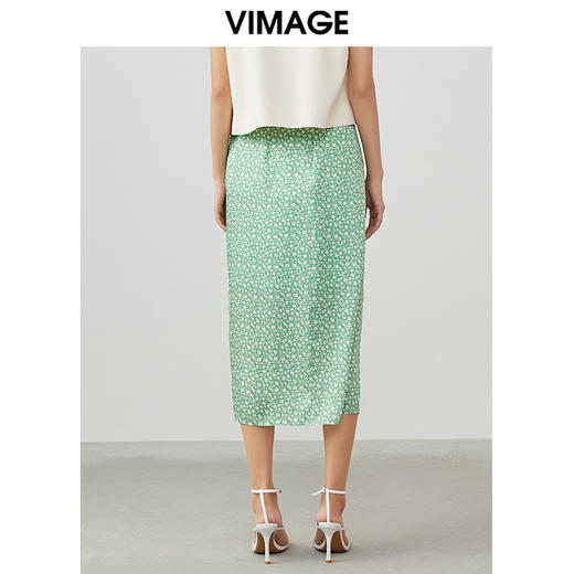 VIMAGE纬漫纪夏季新款气质碎花雪纺时尚清新半身裙V1706311 商品图4