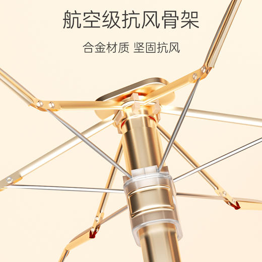 【口袋伞】左都烫金爱心扁伞太阳伞  晴雨两用 防紫外线 商品图8