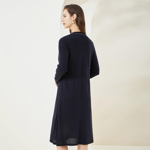 [MA8B7]瑟俪2022春上新假两件套雪纺印花款针织连衣裙 商品图1