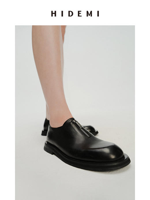 HIDEMI 简约拉链设计感厚底皮鞋 商品图6