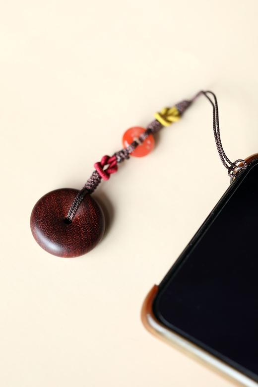 【青山特惠】小叶紫檀平安扣钥匙扣 吊坠s34 商品图0