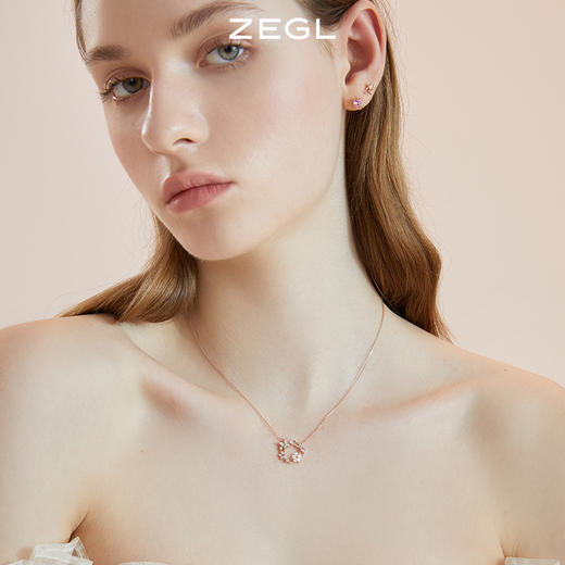 ZEGL设计师裙饰box系列925纯银花朵项链女轻奢小众贝壳蝴蝶锁骨链 商品图6