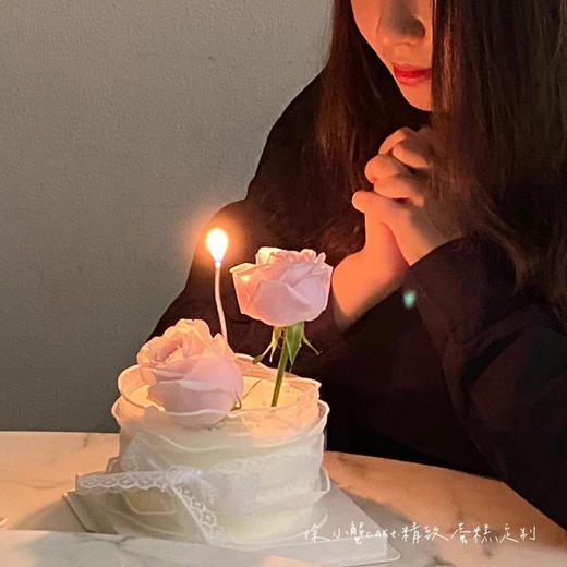 【鲜花蛋糕】粉雪山玫瑰（表面鲜花不可食用） 商品图1
